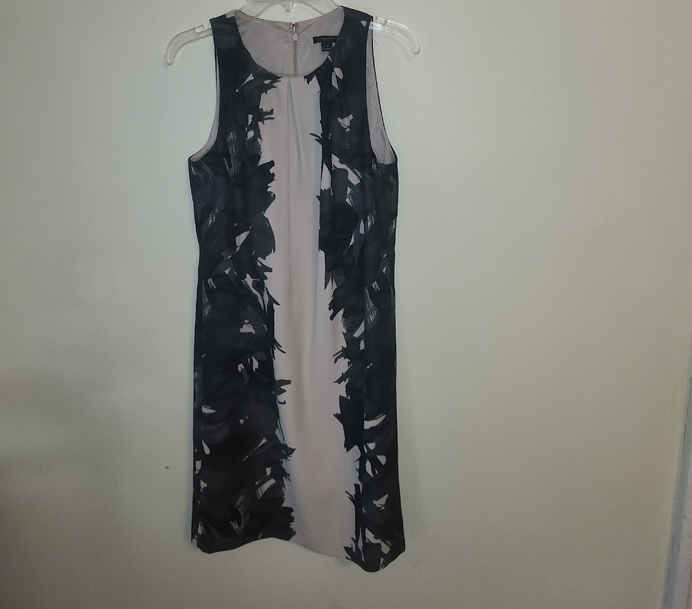 Ann Taylor Black and Cream Midi Dress